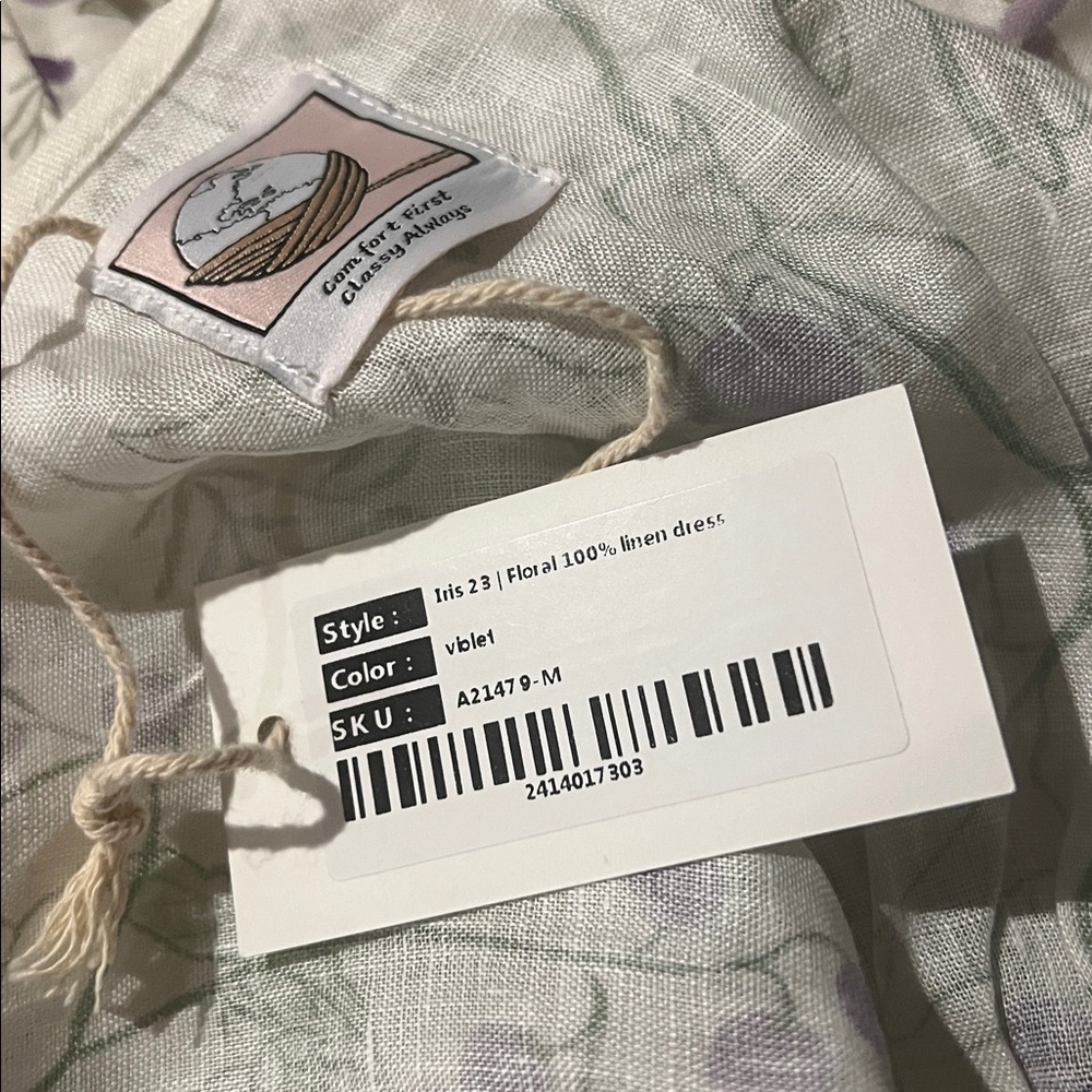 NWT Linennaive Iris 23 Floral Dress - Picture 6 of 6